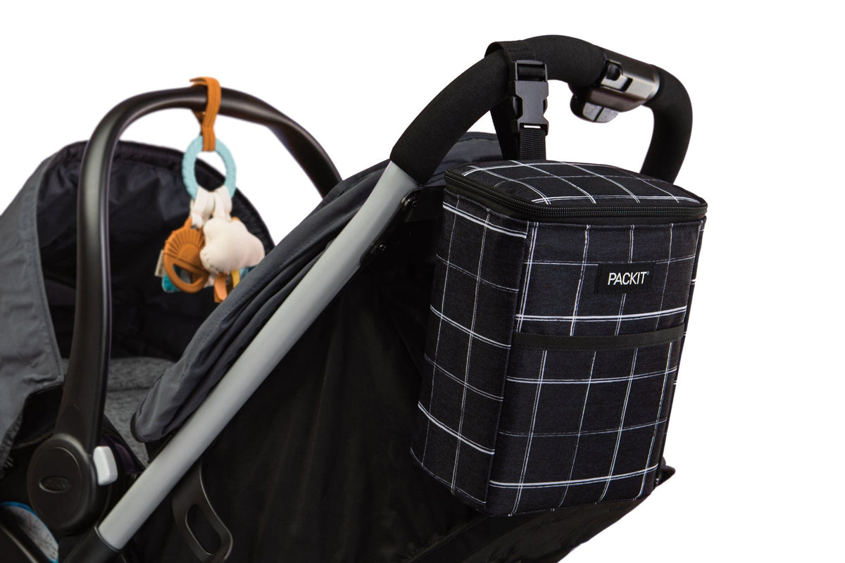 freezable-double-baby-bottle-bag-j4 freezable-double-baby-bottle-bag-black-grid-lifestyle-stroller.jpg